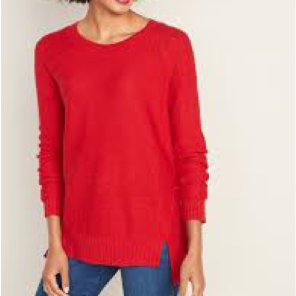 NWT OLD NAVY Textured Pullover Tunic Sweater  Color:
Robbie Red LARGE - Picture 3 of 4